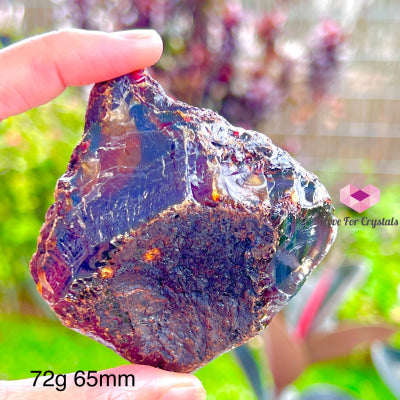 Blue Amber Raw (Aaa Grade) Indonesia (Rare!) 72G 65Mm Stones