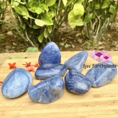 Blue Aventurine Quartz Tumbled (Brazil) Per Piece 35Mm Stones