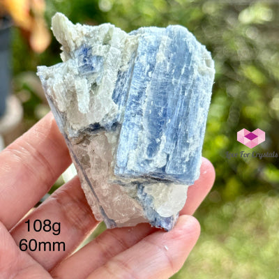 Blue Kyanite In Quartz Matrix (Brazil) With Stand 108G 60Mm Raw Crystals