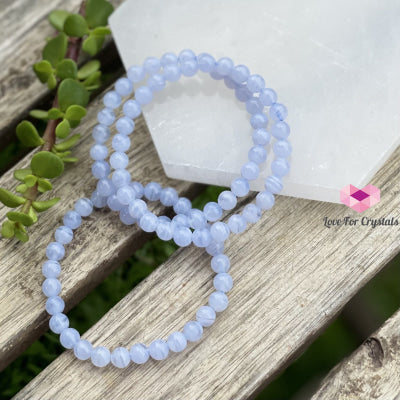 Blue Lace Agate 6Mm Bracelet Bracelets & Bangles