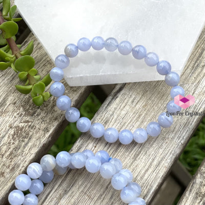 Blue Lace Agate 8Mm Bracelet Bracelets & Bangles