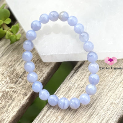 Blue Lace Agate 8Mm Bracelet Bracelets & Bangles