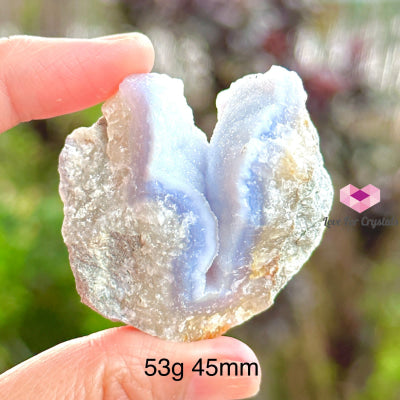 Blue Lace Agate Raw (Brazil)With Stand 53G 45Mm Crystals