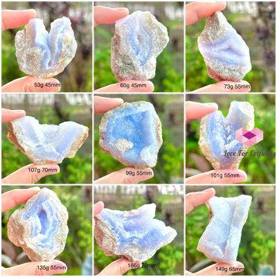 Blue Lace Agate Raw (Brazil)With Stand Crystals