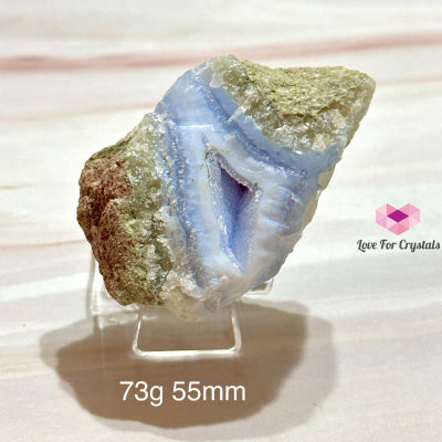 Blue Lace Agate Raw (Brazil)With Stand Crystals