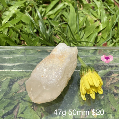 Candle Quartz Crystal With Lenticular Calcite Coating (Madagascar)