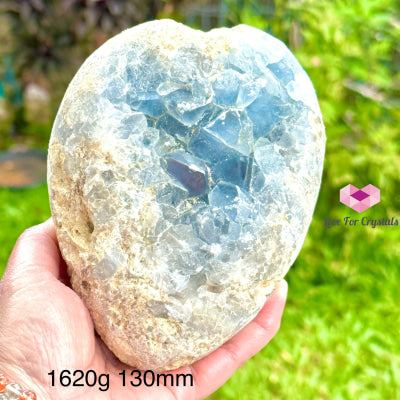 Celestite Raw Cluster Geode (Madagascar ) 1620G 130Mm Caves Geodes And Clusters