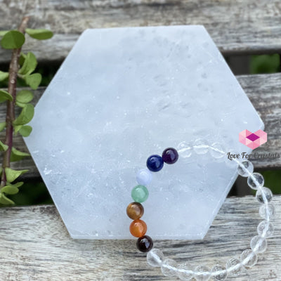 Chakra With Clear Quartz Faceted Bracelet Bracelets & Bangles