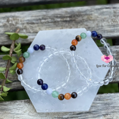 Chakra With Clear Quartz Faceted Bracelet Bracelets & Bangles