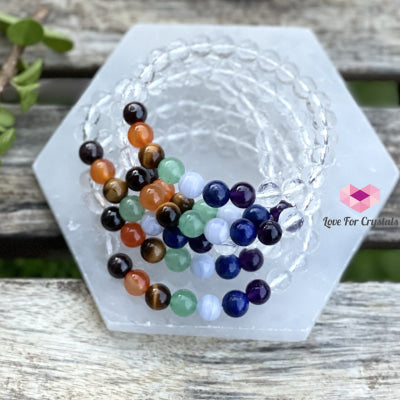 Chakra With Clear Quartz Faceted Bracelet Bracelets & Bangles