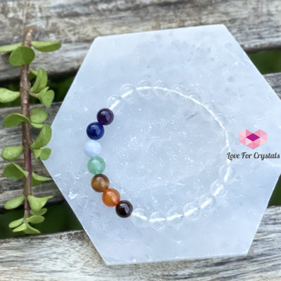 Chakra With Clear Quartz Faceted Bracelet Bracelets & Bangles