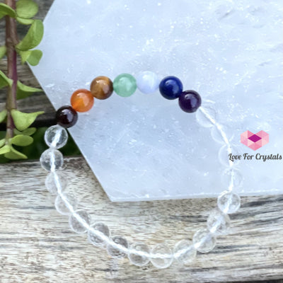 Chakra With Clear Quartz Faceted Bracelet Bracelets & Bangles