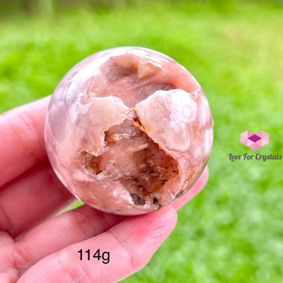 Cherry Blossom Drusy Sphere (Sakura) Madagascar 40-50Mm 114G Crystal Sphere