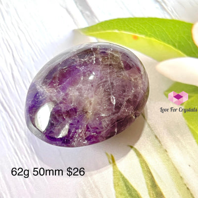 Chevron Amethyst Palm Stone (Brazil) 62G 50Mm Polished Crystals