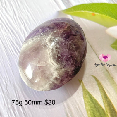 Chevron Amethyst Palm Stone (Brazil) 75G 50Mm Polished Crystals