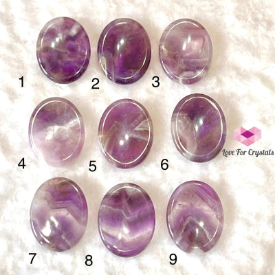 Chevron Amethyst Worry Stones (50Mm) Polished Crystals