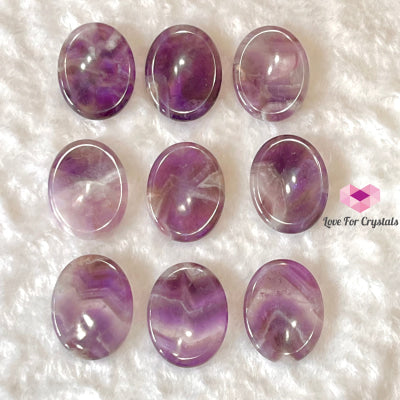 Chevron Amethyst Worry Stones (50Mm) Polished Crystals