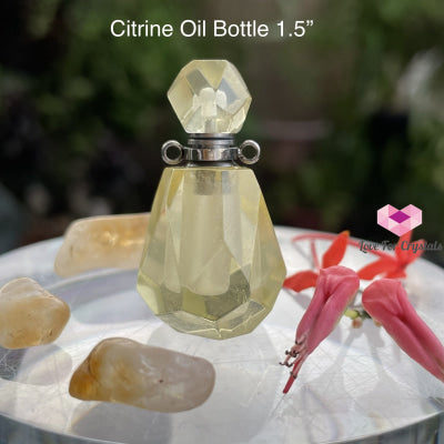 Citrine Crystal Carved Bottle For Oils