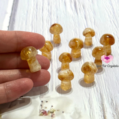 Citrine Mushroom Carved Crystal 15Mm Polished Crystal