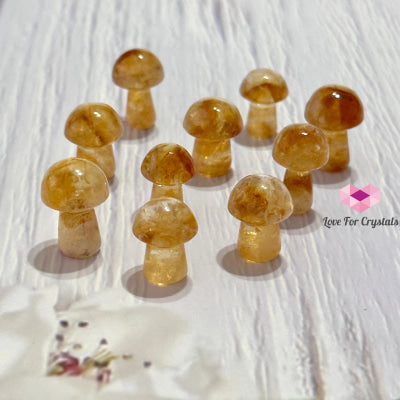 Citrine Mushroom Carved Crystal 15Mm Polished Crystal