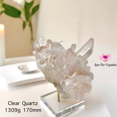 Clear Quartz Cluster With Stand (Brazil) Raw Crystal