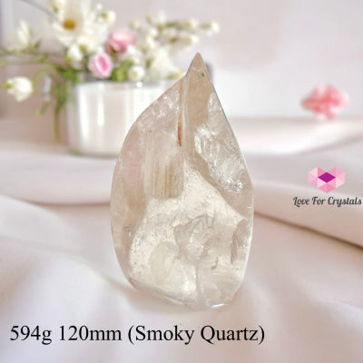 Clear Quartz Flames (Brazil) 594G 120Mm (Smoky Quartz) Polished Crystals