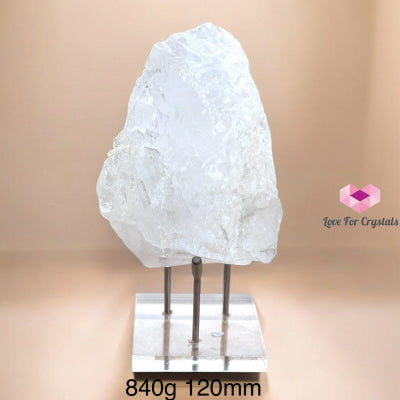 Clear Quartz Natural Raw With Acrylic Stand (Large) Brazil (Aaa Grade) 840G 120Mm Crystal