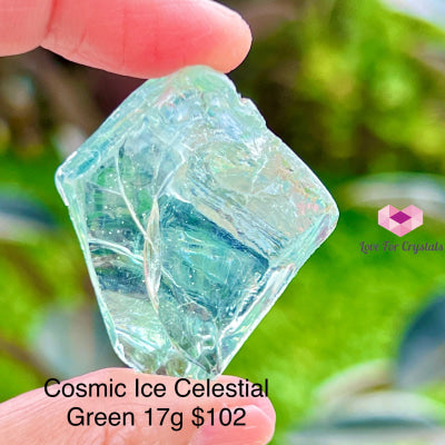Cosmic Ice Celestial Gold Green Andara Crystal 17G Crystal