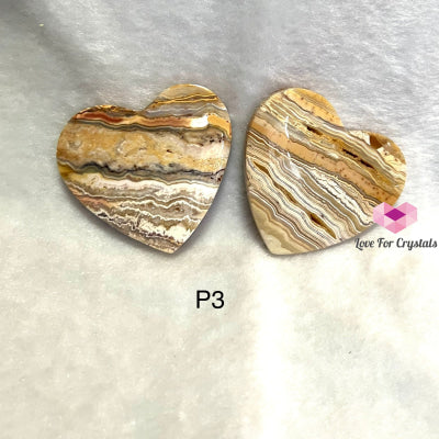 Crazy Lace Agate Hearts (Handcarved) P3 Pair Of Carved Crystal