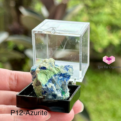 Crystal Mineral Specimen In A Box (35Mm Box) Photo 12- Azurite Raw Crystals