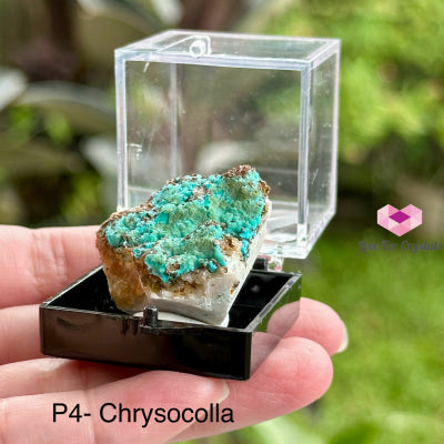 Crystal Mineral Specimen In A Box (35Mm Box) Photo 4- Chrysocolla Raw Crystals