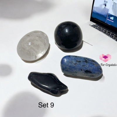 Cyber Protection Crystal Set (Black Tourmaline Kyanite Obsidian Clear Quartz) Sets