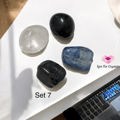 Cyber Protection Crystal Set (Black Tourmaline Kyanite Obsidian Clear Quartz) Sets