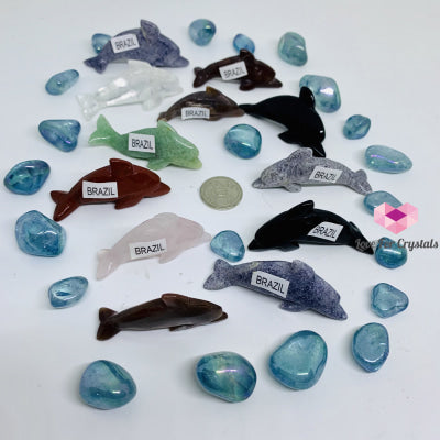 Dolphin Carved Crystal (Brazil) 35Mm Per Piece Polished Stones