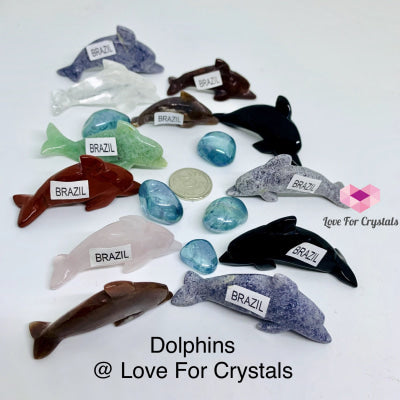 Dolphin Carved Crystal (Brazil) 35Mm Per Piece Polished Stones