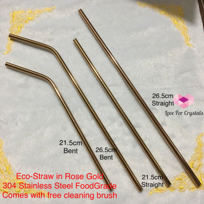 Eco Straw Rose Gold (304 Stainless Steel Food-Grade) Metaphysical Tool