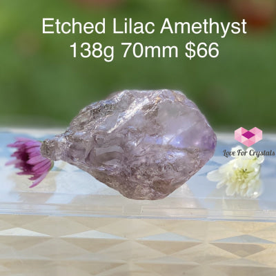 Etched Lilac Amethyst (Rare) Brazil 138G 70Mm Raw Stones