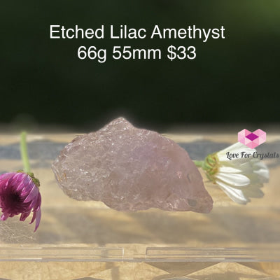 Etched Lilac Amethyst (Rare) Brazil 66G 55Mm Raw Stones