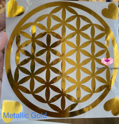 Flower Of Life/ Sri Yantra Vinyl Sticker 14.5Cm Life Metallic Gold Metaphysical Tool