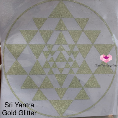 Flower Of Life/ Sri Yantra Vinyl Sticker 14.5Cm Gold Glitter Metaphysical Tool