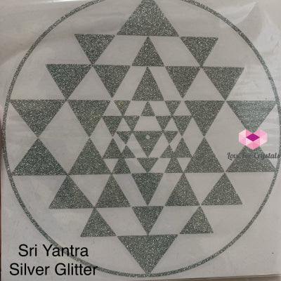 Flower Of Life/ Sri Yantra Vinyl Sticker 14.5Cm Silver Glitter Metaphysical Tool