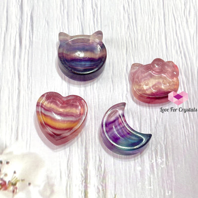 Fluorite 26Mm Mini Bowl (Assorted) Carved Crystals