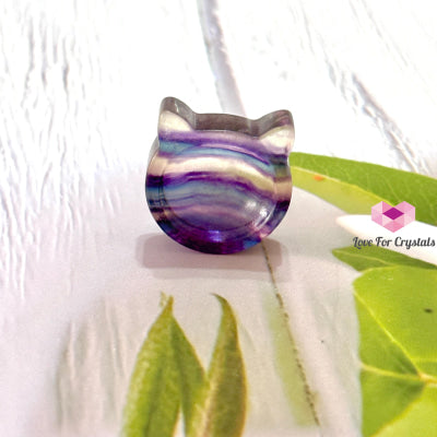 Fluorite 26Mm Mini Bowl (Assorted) Cat Carved Crystals