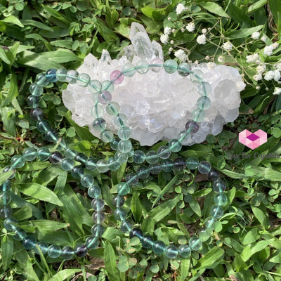 Fluorite 8Mm Bracelet (Gemstone Energy) Banners & Stickers