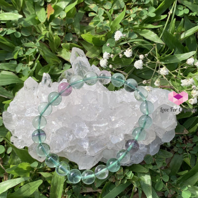 Fluorite 8Mm Bracelet (Gemstone Energy) Banners & Stickers