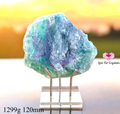 Fluorite Raw With Stand (Large) Mexico (Special Price) Aaa Grade 1299G 120Mm Crystal