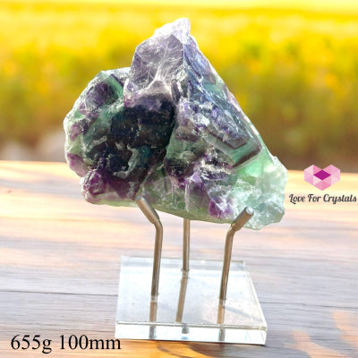 Fluorite Raw With Stand (Large) Mexico (Special Price) Aaa Grade 655G 100Mm Crystal