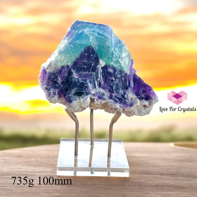 Fluorite Raw With Stand (Large) Mexico (Special Price) Aaa Grade 735G 100Mm Crystal