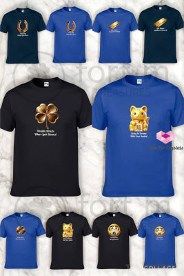 Golden Fortune Cat (Shirts of Fortune) by Fort M Treasures