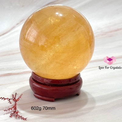 Golden Honey Calcite Sphere 70Mm (Mexico) 602G Polished Crystals